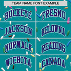 Custom Teal Purple Ice Cream Pattern Personalized V-Neck Hockey Jersey