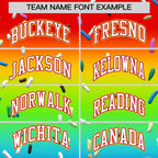 Custom Rainbow White Ice Cream Pattern Personalized V-Neck Hockey Jersey