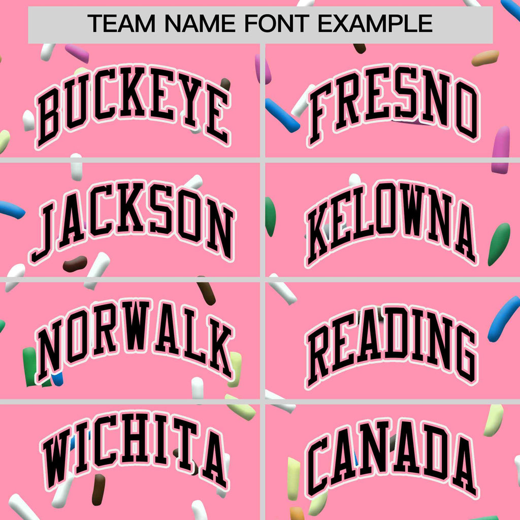 Custom Light Pink Black Ice Cream Pattern Personalized V-Neck Hockey Jersey