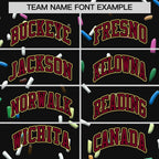 Custom Black Crimson Ice Cream Pattern Personalized V-Neck Hockey Jersey