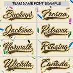 Custom Cream Light Brown Ice Cream Pattern Personalized V-Neck Hockey Jersey