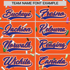 Custom Orange Royal Blue Ice Cream Pattern Personalized V-Neck Hockey Jersey