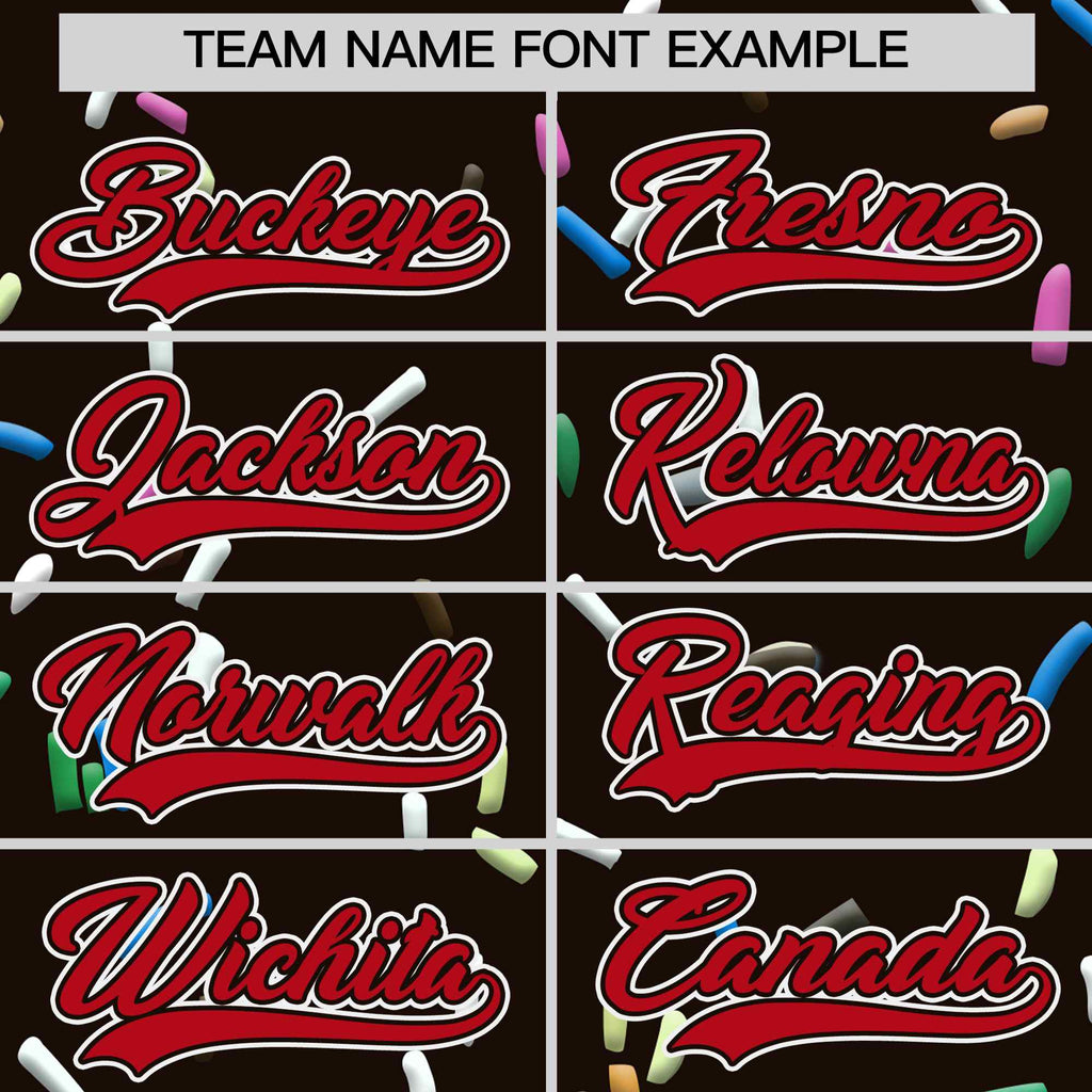 Custom Brown Red Ice Cream Pattern Personalized V-Neck Hockey Jersey