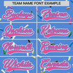Custom Powder Blue Pink Ice Cream Pattern Personalized V-Neck Hockey Jersey