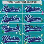 Custom Teal Purple Ice Cream Pattern Personalized V-Neck Hockey Jersey