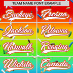 Custom Rainbow White Ice Cream Pattern Personalized V-Neck Hockey Jersey
