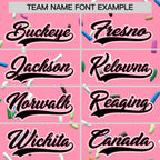 Custom Light Pink Black Ice Cream Pattern Personalized V-Neck Hockey Jersey