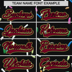 Custom Black Crimson Ice Cream Pattern Personalized V-Neck Hockey Jersey