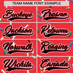Custom Light Red Black Ice Cream Pattern Personalized V-Neck Hockey Jersey