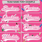 Custom Pink White Ice Cream Pattern Personalized V-Neck Hockey Jersey