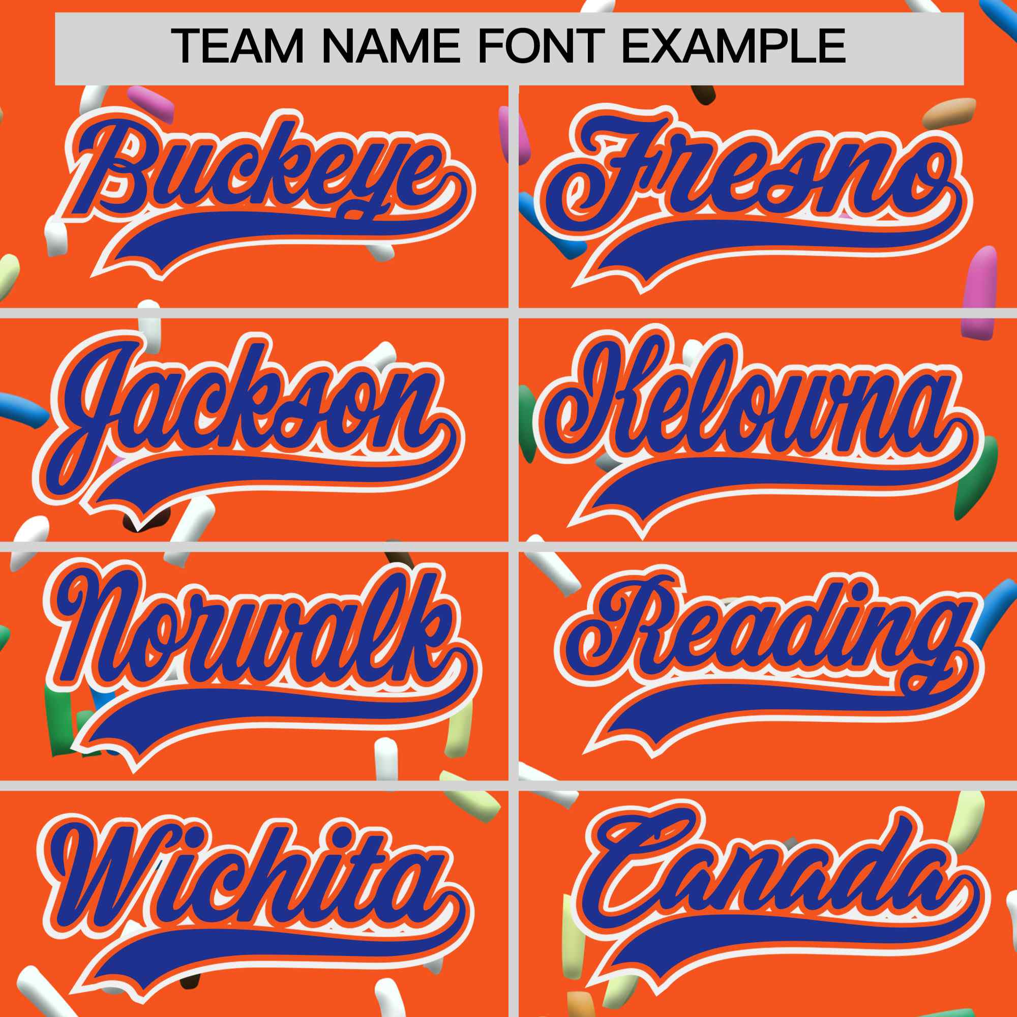 Custom Orange Royal Blue Ice Cream Pattern Personalized V-Neck Hockey Jersey