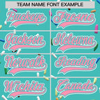 Custom Teal Light Pink Ice Cream Pattern Personalized V-Neck Hockey Jersey