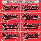 Custom Light Red Black Ice Cream Pattern Personalized V-Neck Hockey Jersey