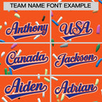 Custom Orange Royal Blue Ice Cream Pattern Personalized V-Neck Hockey Jersey