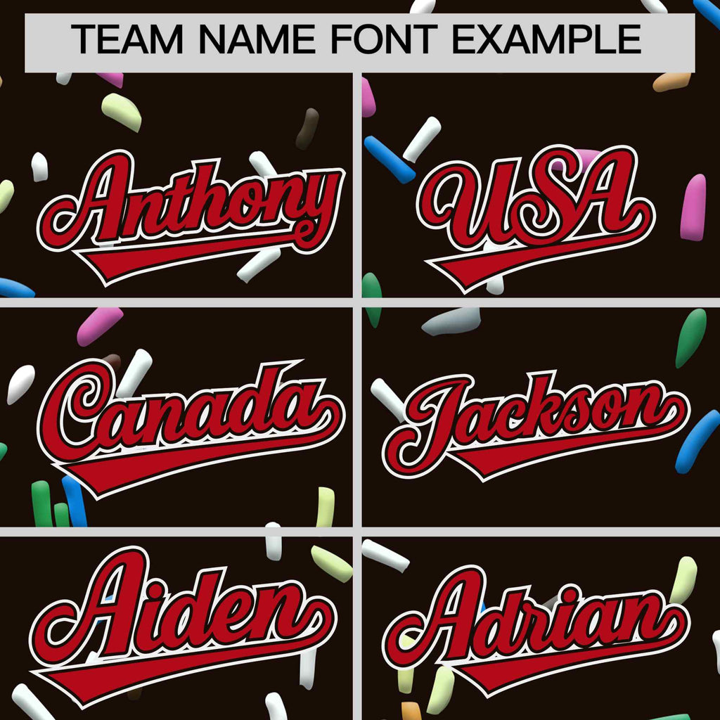 Custom Brown Red Ice Cream Pattern Personalized V-Neck Hockey Jersey