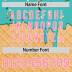 Custom Teal Light Pink Ice Cream Pattern Personalized V-Neck Hockey Jersey