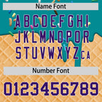 Custom Teal Purple Ice Cream Pattern Personalized V-Neck Hockey Jersey
