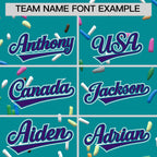 Custom Teal Purple Ice Cream Pattern Personalized V-Neck Hockey Jersey