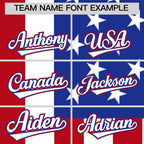 Custom American Flag White Ice Cream Pattern Personalized V-Neck Hockey Jersey