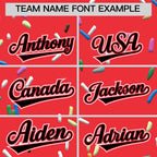 Custom Light Red Black Ice Cream Pattern Personalized V-Neck Hockey Jersey