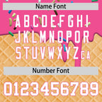 Custom Pink White Ice Cream Pattern Personalized V-Neck Hockey Jersey