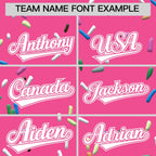 Custom Pink White Ice Cream Pattern Personalized V-Neck Hockey Jersey