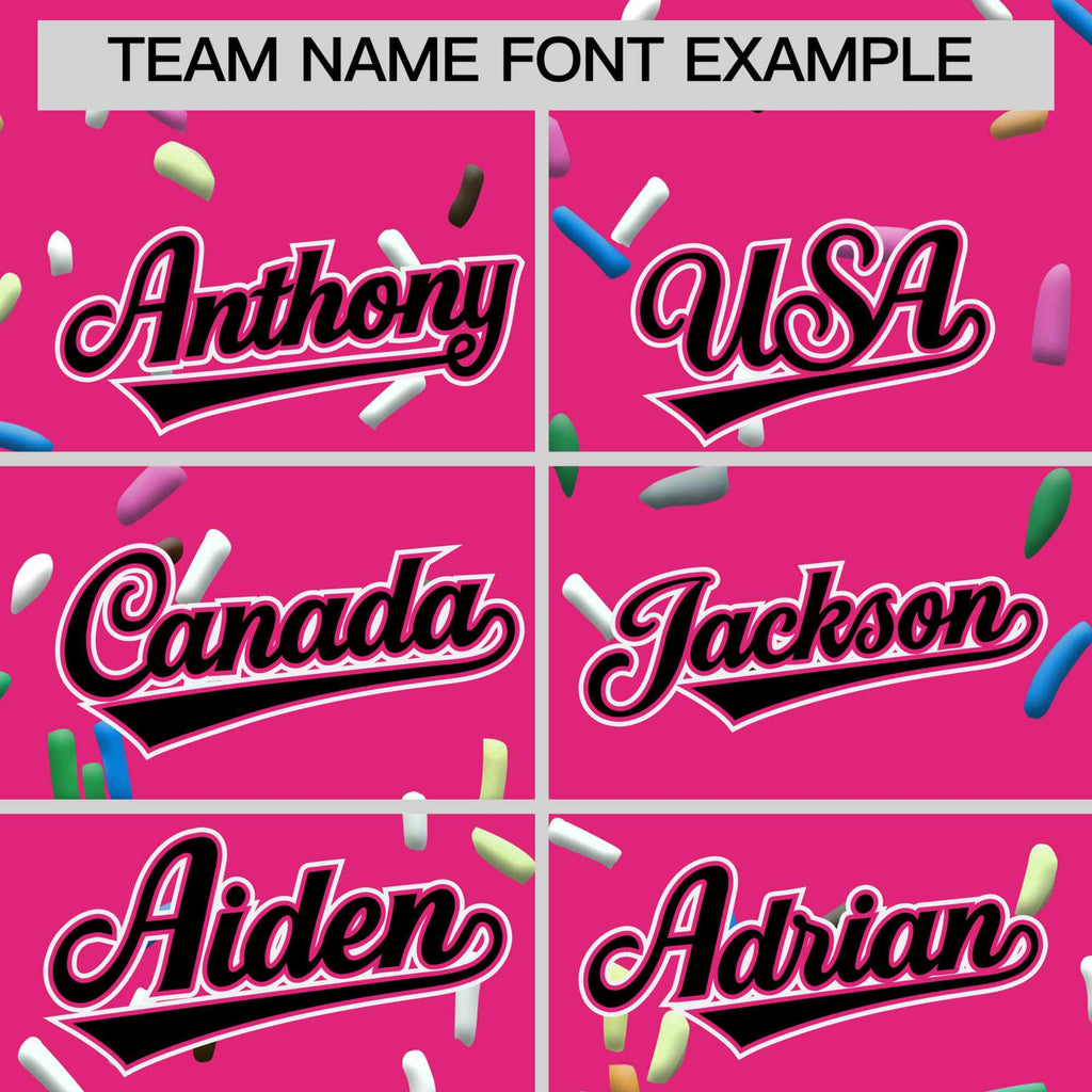 Custom Rose Red Black Ice Cream Pattern Personalized V-Neck Hockey Jersey