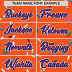 Custom Orange Royal Blue Ice Cream Pattern Personalized V-Neck Hockey Jersey