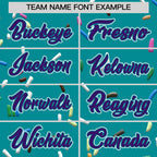Custom Teal Purple Ice Cream Pattern Personalized V-Neck Hockey Jersey