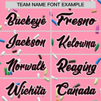 Custom Light Pink Black Ice Cream Pattern Personalized V-Neck Hockey Jersey