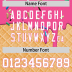 Custom Pink White Ice Cream Pattern Personalized V-Neck Hockey Jersey
