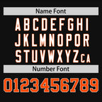 Custom Black Orange-White Personalized Raglan Sleeves V-Neck Hockey Jersey