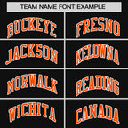 Custom Black Orange-White Personalized Raglan Sleeves V-Neck Hockey Jersey
