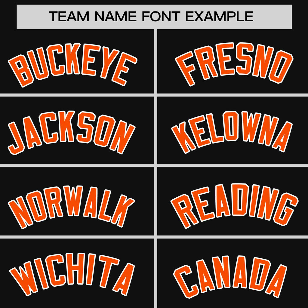 Custom Black Orange-White Personalized Raglan Sleeves V-Neck Hockey Jersey