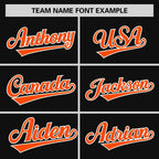 Custom Black Orange-White Personalized Raglan Sleeves V-Neck Hockey Jersey