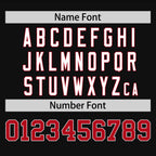 Custom Black Red-White Personalized Raglan Sleeves V-Neck Hockey Jersey