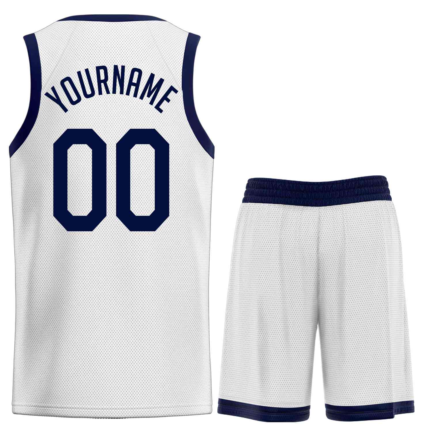 Custom White Navy Classic Sets Sports Uniform Basketball Jersey Secondary image