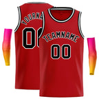 Custom Red Black-White Classic Tops Casual Basketball Jersey