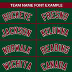 Custom Green Crimson-White Personalized Color Block Authentic Baseball Jersey