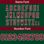 Custom Green Crimson-White Personalized Color Block Authentic Baseball Jersey