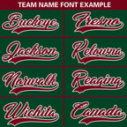 Custom Green Crimson-White Personalized Color Block Authentic Baseball Jersey