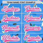 Custom Powder Blue Ice Cream Cone Graffiti Pattern Fashion Authentic Baseball Jersey