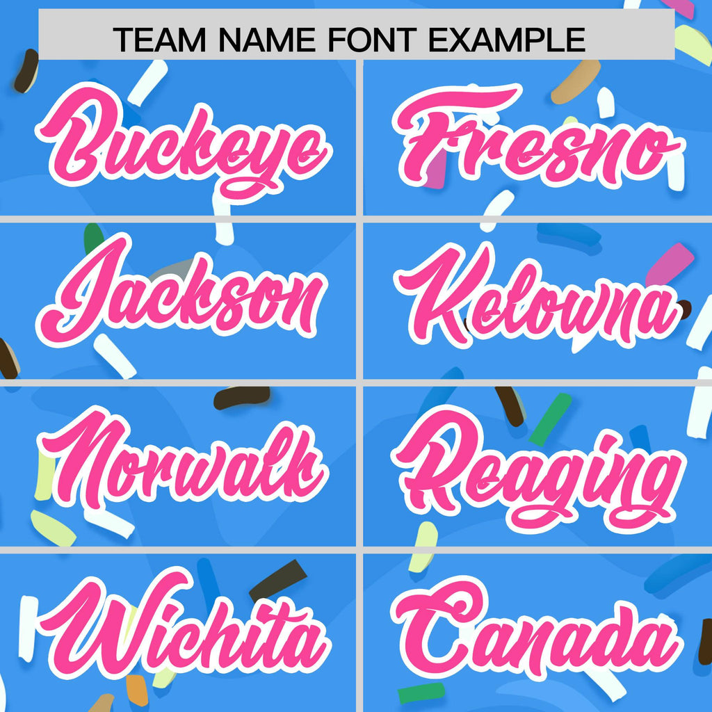 Custom Powder Blue Ice Cream Cone Graffiti Pattern Fashion Authentic Baseball Jersey