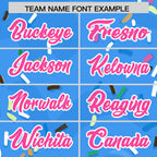 Custom Powder Blue Ice Cream Cone Graffiti Pattern Fashion Authentic Baseball Jersey