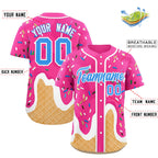 Custom Pink Ice Cream Cone Graffiti Pattern Fashion Authentic Baseball Jersey