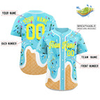 Fans-Made | Custom Blue Ice Cream Cone Graffiti Pattern Fashion Authentic Baseball Jersey From Evan Neufang Available for Reorder