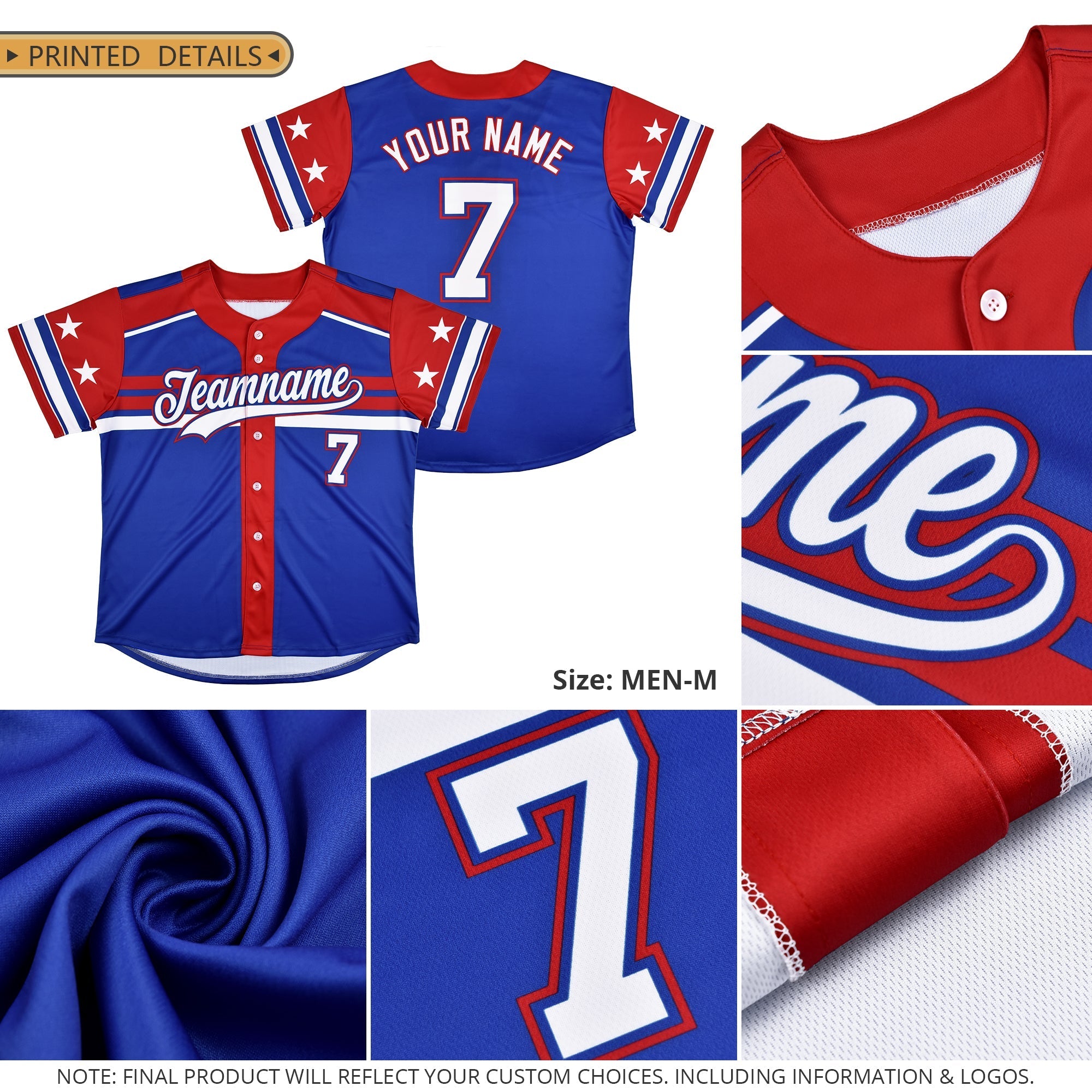 Custom Navy Baseball Jersey Graffiti Pattern Independence Day