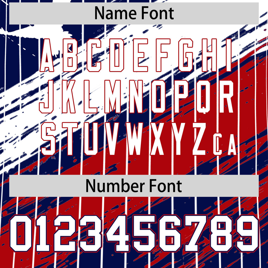 Custom Navy Baseball Jersey Graffiti Pattern Independence Day