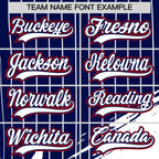 Custom Navy Baseball Jersey Graffiti Pattern Independence Day