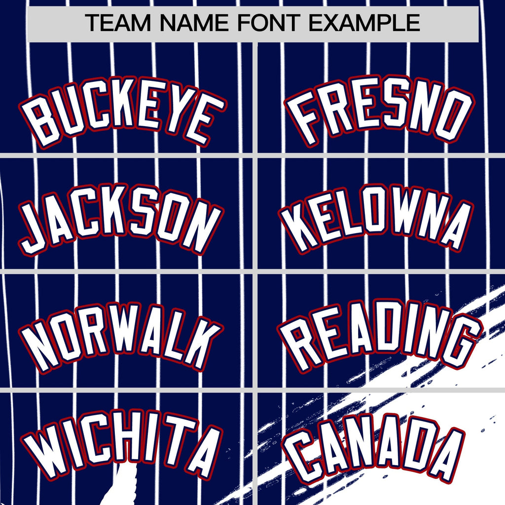 Custom Navy Baseball Jersey Graffiti Pattern Independence Day